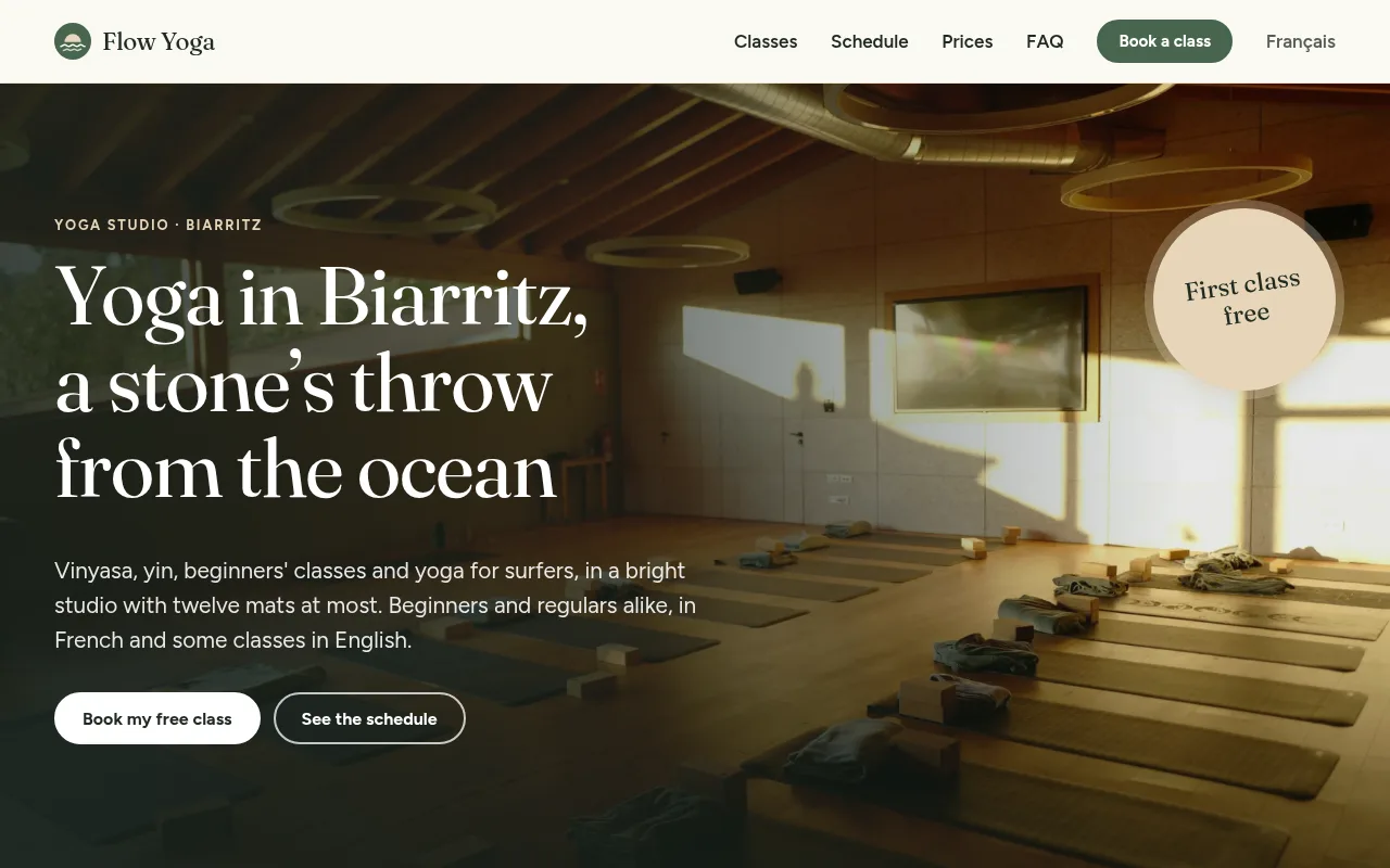Site web de Flow Yoga