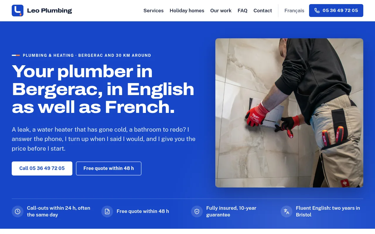 Site web de Leo Plumbing