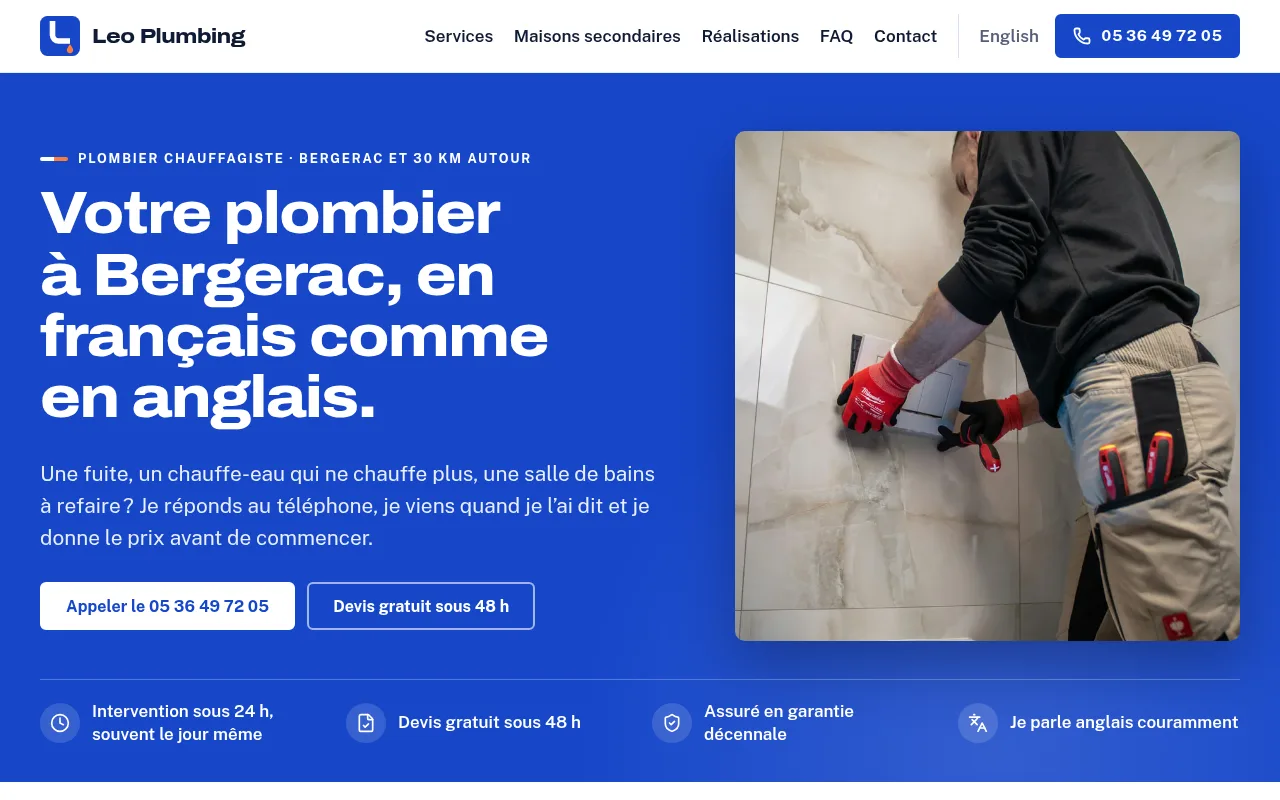 Site web de Leo Plumbing